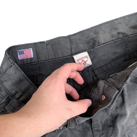 VINTAGE True Religion Jeans Size 36 JOEY SUPER T Gray Camo - Picture 6 of 11